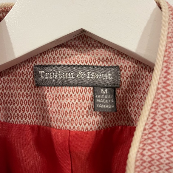 Moto Blazer, Red and Cream Woven- Tristan made in Canada - Picture 3 of 6